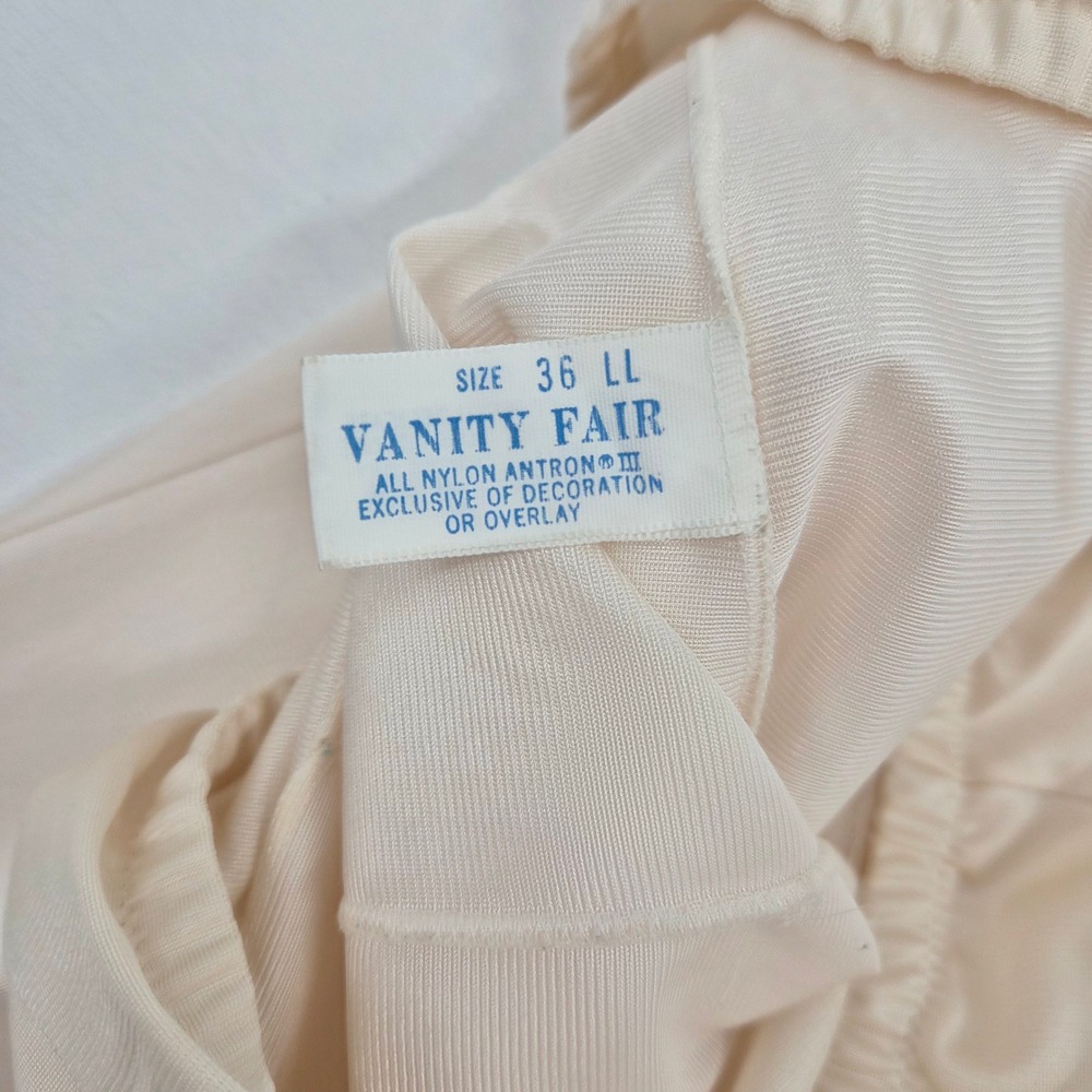 Vanity Fair Vintage Maxi Strapless Slip Cream Lace Trim Nylon USA Size 36LL - Picture 4 of 12